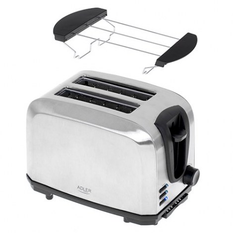 Adler | AD 3222 | Toaster | Power 700 W | Number of slots 2 | Housing material Stainless steel | Silver - 2